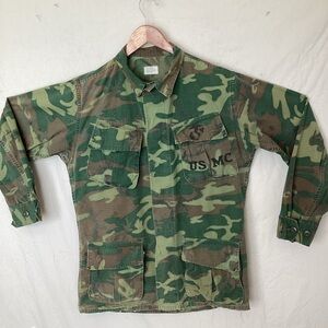 Vintage Vietnam era USMC camo cotton coat W/R poplin class 2 jacket size small